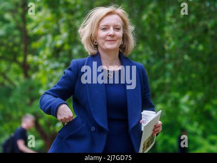 Londres, Royaume-Uni. 9th mai 2022. Liz Truss, secrétaire aux Affaires étrangères du Royaume-Uni et de l'irlande du Nord, à Westminster. Crédit : Mark Thomas/Alay Live News Banque D'Images
