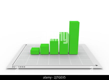 3D graphique sur le plan de réussite Banque D'Images