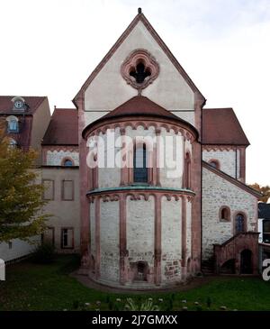 Wechselburg Sachsen ehem Stiftskirche 58367 Osansicht axial Rechts Sakristeianbau m Außentreppe von 1900 Banque D'Images