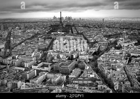 Vue de Montparnasse montrant la tour Eiffel. Paris Skyline, France Banque D'Images