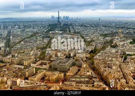 Vue de Montparnasse montrant la tour Eiffel. Paris Skyline, France Banque D'Images