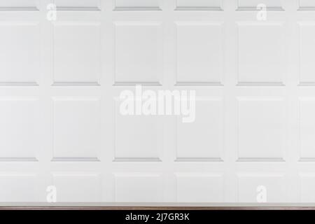 Fond plein écran du mur de panneau blanc. Un style de vie moderne élégant et propre espace contemporain pour les publicités et les textes d'article. Banque D'Images