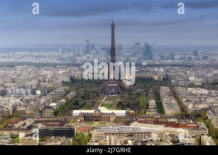 Vue de Montparnasse montrant la tour Eiffel. Paris Skyline, France Banque D'Images