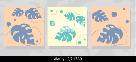Illustration abstraite moderne minimaliste avec plante Illustration de Vecteur