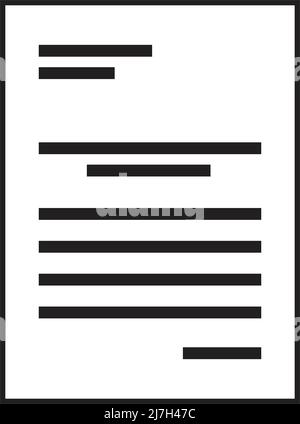 Vecteur d'icône de lettre pour les données de fichier métier et le rapport de documentation dans une illustration de glyphe Illustration de Vecteur