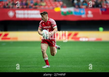 Vancouver, Canada, le 17 avril 2022 : Callum Williams de Team Wales 7s en action lors du match contre le jour 2 de la HSBC Canada Sevens à la place BC à Vancouver, Canada. L'Irlande a gagné le match avec la note 14-12. Banque D'Images