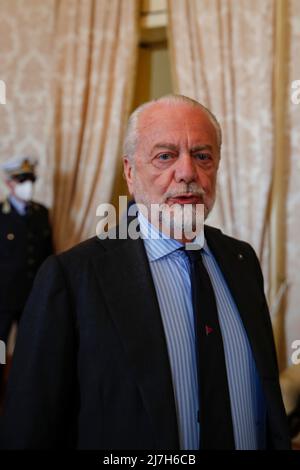 Naples, Italie. 09th mai 2022. Aurelio de Laurentiis Président de la SSC - Société sportive de football de Naples. Crédit : Agence photo indépendante/Alamy Live News Banque D'Images