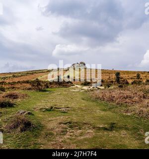 La promenade jusqu'à Haytor sur Dartmoor Banque D'Images