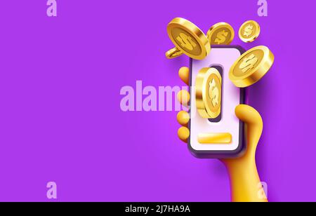 Service bancaire mobile, paiement financier smartphone écran mobile, technologie affichage mobile. Illustration vectorielle Illustration de Vecteur