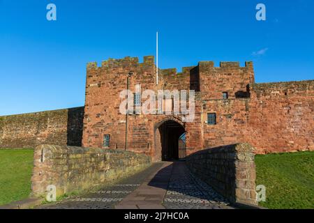 Le château de Carlisle, âgé de plus de 900 ans, a été le lieu de nombreux événements historiques pour les Anglais et les Écossais au fil des ans. Carlisle, Cumbria, Banque D'Images