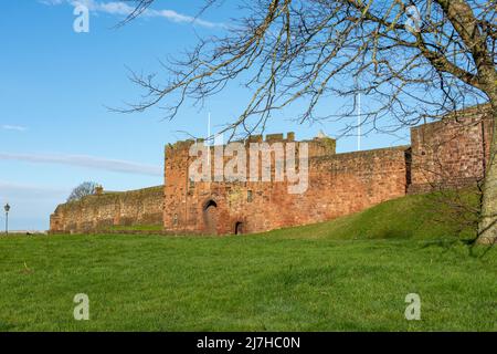 Le château de Carlisle, âgé de plus de 900 ans, a été le lieu de nombreux événements historiques pour les Anglais et les Écossais au fil des ans. Carlisle, Cumbria, Banque D'Images