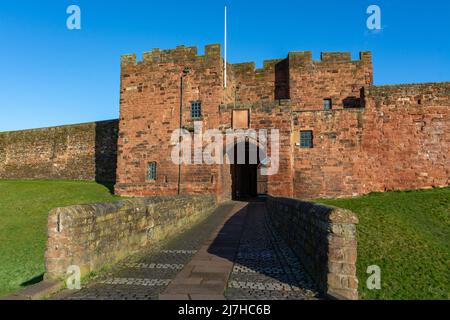 Le château de Carlisle, âgé de plus de 900 ans, a été le lieu de nombreux événements historiques pour les Anglais et les Écossais au fil des ans. Carlisle, Cumbria, Banque D'Images