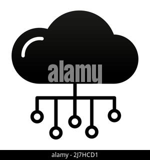 Icône Cloud computing de style plat. Illustration vectorielle isolée sur fond blanc Illustration de Vecteur