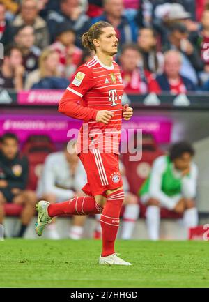 Munich, Allemagne, 08/05/2022, Marcel Sabitzer, FCB 18 dans le match FC BAYERN MÜNCHEN - VFB STUTTGART 2-2 1.Ligue allemande de football le 08 mai 2022 à Munich, Allemagne. Saison 2021/2022, jour de match 33, 1.Bundesliga, Muenchen, 33.Spieltag. FCB, © Peter Schatz / Alamy Live News - LA RÉGLEMENTATION DFL INTERDIT TOUTE UTILISATION DE PHOTOGRAPHIES comme SÉQUENCES D'IMAGES et/ou QUASI-VIDÉO - Banque D'Images