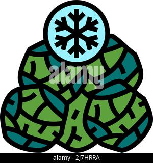 illustration vectorielle d'icône de couleur d'épinards surgelés Illustration de Vecteur