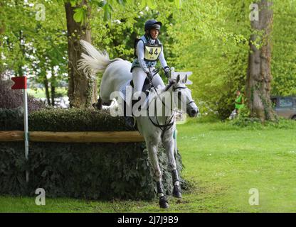 Essais de chevaux de badminton - Test de l'ensemble du pays - Badminton, Royaume-Uni. 07th mai 2022. Kitty King sur les Biats de Vendredi pendant le test de l'ensemble du pays aux épreuves de badminton. Crédit photo : crédit: Mark pain/Alamy Live News Banque D'Images