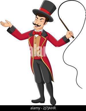 Animateur de cirque tenant un fouet Illustration de Vecteur