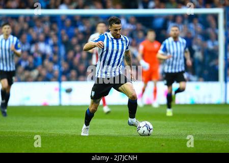 Hillsborough Stadium, Sheffield, Angleterre - 9th mai 2022 Lee Gregory (9) de Sheffield mercredi avance avec le ballon - pendant le match Sheffield Wednesday v Sunderland, Sky Bet League One, (jouez à la deuxième jambe) 2021/22, Hillsborough Stadium, Sheffield, Angleterre - 9th mai 2022 crédit: Arthur Haigh/WhiteRosePhotos/Alay Live News Banque D'Images