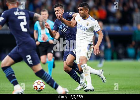 Madrid, Espagne. Crédit : D. 4th mai 2022. Casemiro (Real) football : semi-finales de la Ligue des champions de l'UEFA, match de 2nd jambes entre le Real Madrid CF 3-1 Manchester City FC à l'Estadio Santiago Bernabeu à Madrid, Espagne. Credit: D .Nakashima/AFLO/Alamy Live News Banque D'Images