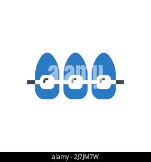 Accolades icône vecteur associé au glyphe. Signe des bretelles. Isolé sur fond blanc Illustration de Vecteur