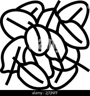 illustration vectorielle de l'icône de la ligne de pile d'épinards Illustration de Vecteur