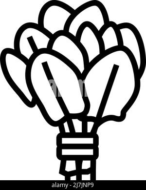 illustration vectorielle de l'icône représentant une bande d'épinards Illustration de Vecteur