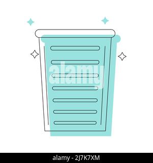 icône de panier à linge isolée sur fond blanc. Illustration de Vecteur