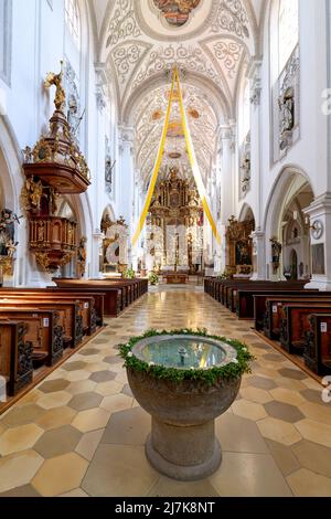 Allemagne Bavière route romantique. Landsberg am Lech. Église de l'Assomption de Marie (Maria Himmelfahrt) Banque D'Images