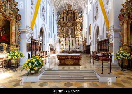 Allemagne Bavière route romantique. Landsberg am Lech. Église de l'Assomption de Marie (Maria Himmelfahrt) Banque D'Images