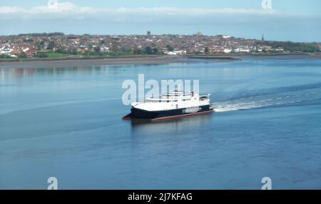 L'Isle of Man Steam Packet Company ferry Manannan qui relie Liverpool à Douglas, île de Man Banque D'Images