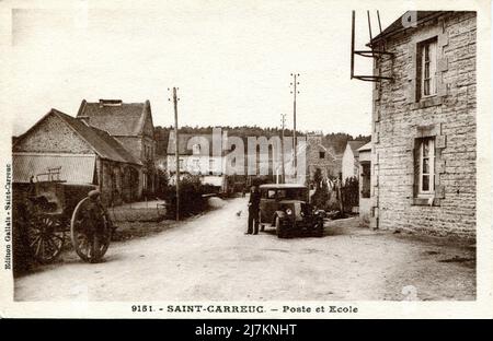 Saint-Carreuc Département: 22 - Côtes-d'Armor région: Bretagne (Bretagne) carte postale ancienne, fin 19th - début 20th siècle Banque D'Images