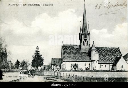 Ruffey-les-Beaune Département: 21 - Côte d'Or région: Bourgogne-Franche-Comté (anciennement Bourgogne) carte postale ancienne, fin 19th - début 20th siècle Banque D'Images