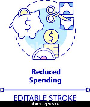 Icône de concept de réduction des dépenses Illustration de Vecteur