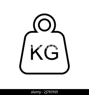 Icône poids. Logo kg Weight. Icône de kettlebell. Symbole d'haltères de style plat. Illustration vectorielle. Illustration de Vecteur