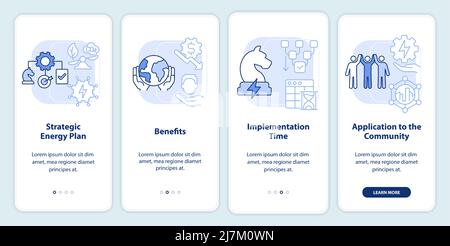 Construire une stratégie énergétique lumière bleue intégration écran d'application mobile Illustration de Vecteur