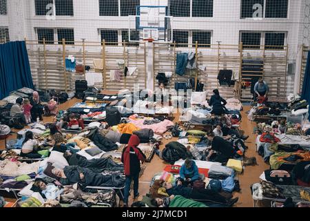 Nicolas Cleuet / le Pictorium - Guerre en Ukraine, crise des réfugiés. Onzième jour de guerre au poste frontalier de Hrebenne - 6/3/2022 - Pologne / Lublin / HR Banque D'Images