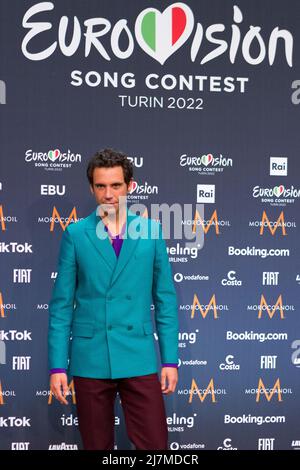 Turin, Italie. 9th mai 2022. Singer Mika au 2022 Concours Eurovision de Turin crédit: Marco Destefanis/Alay Live News Banque D'Images