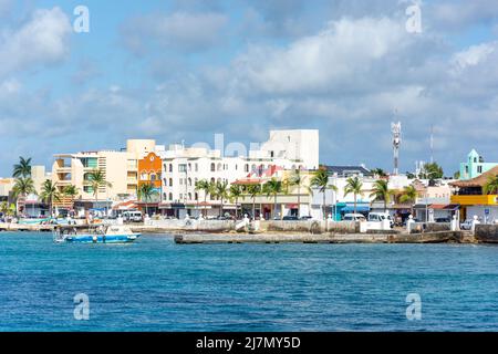 Vue sur le front de mer, Rafael E Melgar, San Miguel de Cozumel, Cozumel, Quintana Roo State, Mexique Banque D'Images