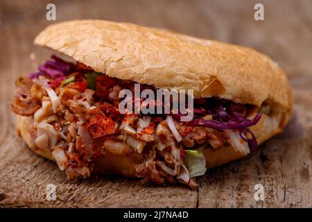 kebap allemand de doener sur bois Banque D'Images