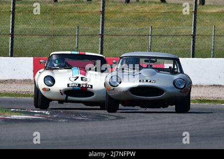 Jon Minshaw, Phil Keen, Jaguar E-Type, Danny Winstanley, Jaguar E-Type, Jaguar Classic Challenge pour les voitures Jaguar d'avant 1966, une course de soixante minutes avec TH Banque D'Images