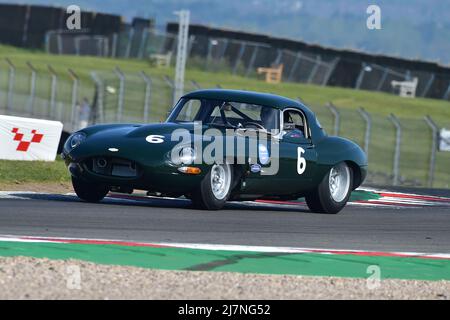 Lucas Bscher, Jaguar E-Type, Jaguar Classic Challenge pour les voitures Jaguar d'avant 1966, une course de soixante minutes avec l'option d'un second pilote, Donington Hist Banque D'Images