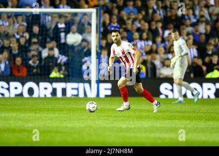 Hillsborough Stadium, Sheffield, Angleterre - 9th mai 2022 Bailey Wright (26) de Sunderland - pendant le match Sheffield Wednesday v Sunderland, Sky Bet League One, (jouez sur la deuxième jambe) 2021/22, Hillsborough Stadium, Sheffield, Angleterre - 9th mai 2022 crédit: Arthur Haigh/WhiteRosePhotos/Alay Live News Banque D'Images