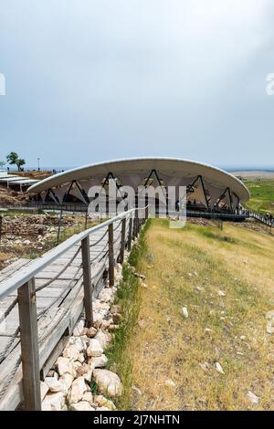 Göbekli Tepe (Gobeklitepe en anglais), un site archéologique néolithique près de la ville de Sanliurfa en Turquie. C'est le plus ancien temple connu du monde Banque D'Images