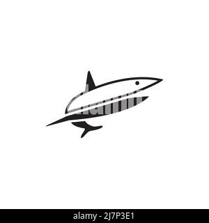 Logo Shark de couleur sur fond blanc Banque D'Images