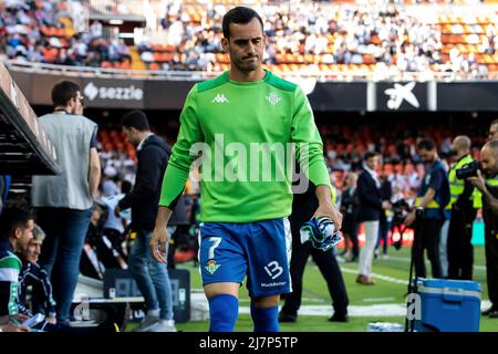 Juan Miguel Jimnez, Juanmi de Real Betis avant le match de la Liga entre Valencia CF et Real Betis Balompie. Photo de Jose Miguel Fernandez /Alamy Live News ) Banque D'Images