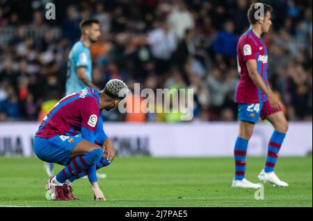 Barcelone, Espagne. 10/05/2022, , Ronald Araujo du FC Barcelone pendant le match de la Ligue entre le FC Barcelone et le Real Celta de Vigoat Camp Nou à Barcelone, Espagne. Banque D'Images