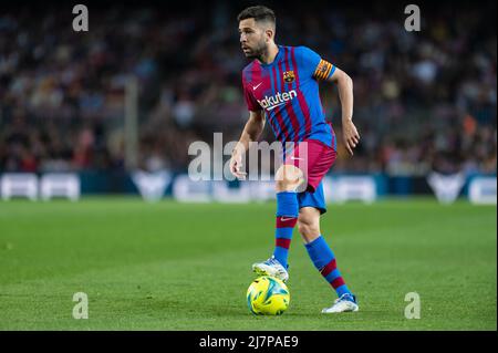 Barcelone, Espagne. 10/05/2022, , Jordi Alba du FC Barcelone pendant le match de la Ligue entre le FC Barcelone et le Real Celta de Vigoat Camp Nou à Barcelone, Espagne. Banque D'Images