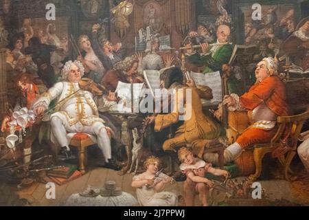 Peinture intitulée 'amateurs de musique Tye-Wig (musiciens de la vieille école)' par Edward Francis Burney en date de 1820 Banque D'Images