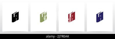 Livre avec logo de lettre de marqueur Design A Illustration de Vecteur