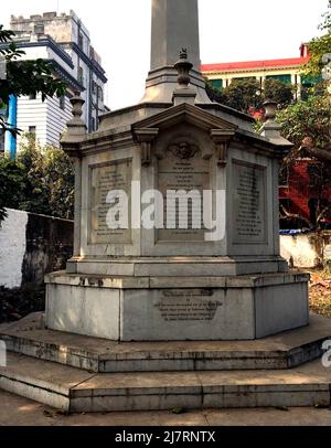 Monument aux 123 hommes qui sont morts dans le trou noir de Calcutta Banque D'Images